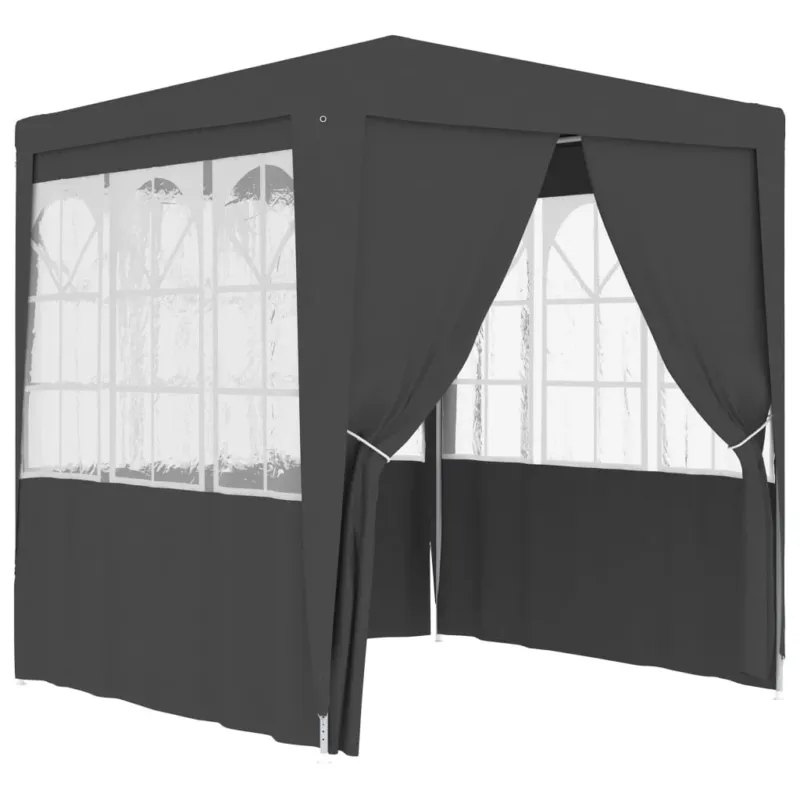 Pagamento Sicuro Gazebo Antracite Professionale con Pareti in Acciaio 2,5x2,5 m 90 g/m²