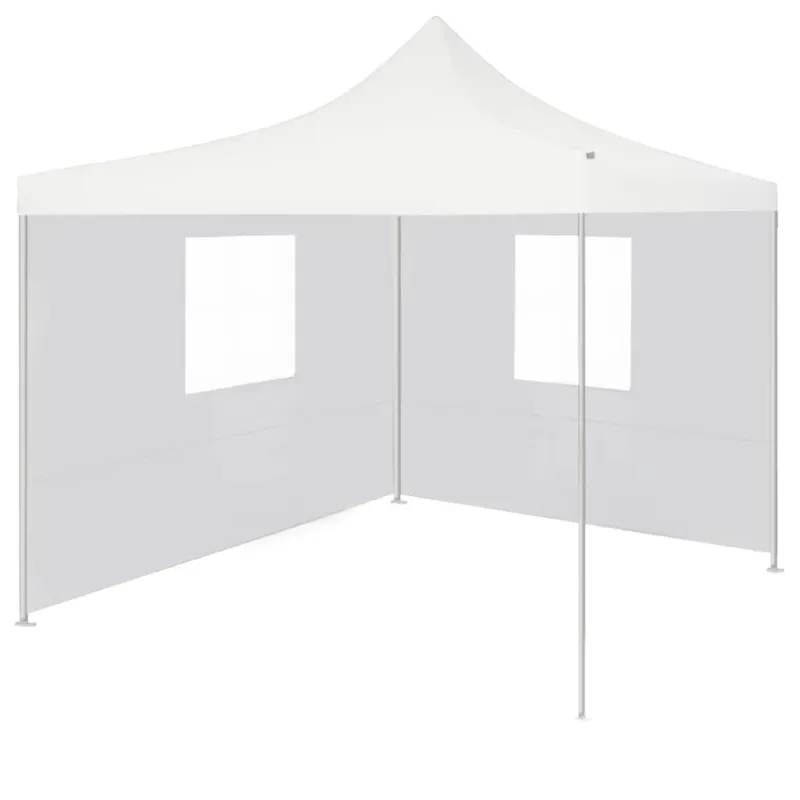 Gazebo Professionale Bianco Tessuto Oxford Pieghevole 2 Pareti 3x3 m Acciaio Offerta Lampo