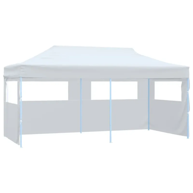 Promo Stagionale Tenda Bianca Pieghevole Pop-Up con Pareti Laterali Acciaio Verniciato 3x6m