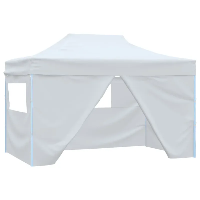 Tendone per Feste Pieghevole con 4 Pareti 3x4,5 m Bianco Tessuto Oxford Must-Have