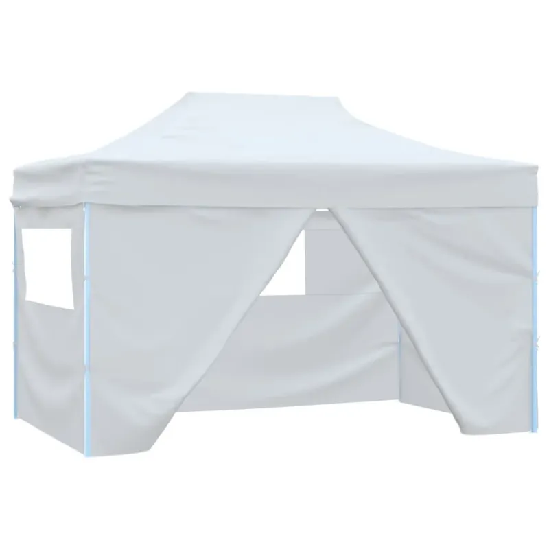 Occasione Imperdibile Gazebo Professionale Bianco Design Pieghevole 4 Pareti Acciaio 3x4m