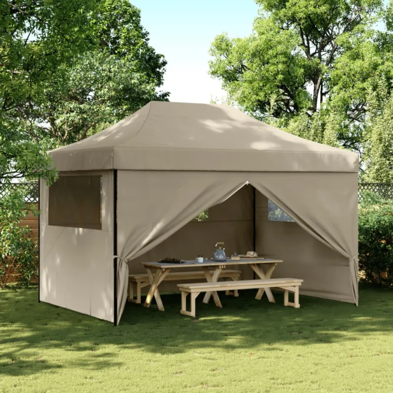 Tendone per Feste Pieghevole Pop-Up con 4 Pareti Tortora Compra Adesso