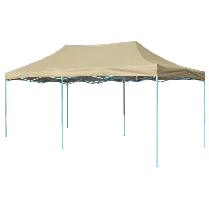 Tenda Pieghevole BIanco e Crema Pop-Up 3x6 m Acciaio Verniciato Scelto Dai Clienti
