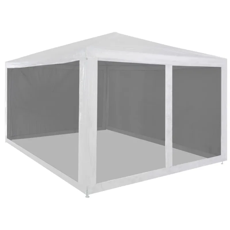 Ultime Pezzi Tenda per Feste Bianco e Nero con 4 Pareti in Rete 4x3 m