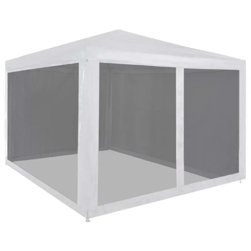 Tenda per Feste Bianco e Nero con 4 Pareti Laterali in Rete 3x3 m Offerta Del Giorno