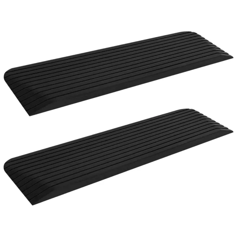 Set 2 Rampe Soglia in Gomma Per Deambulatori Sedie a Rotelle 110x32x3,8 cm Compra Oggi Stesso