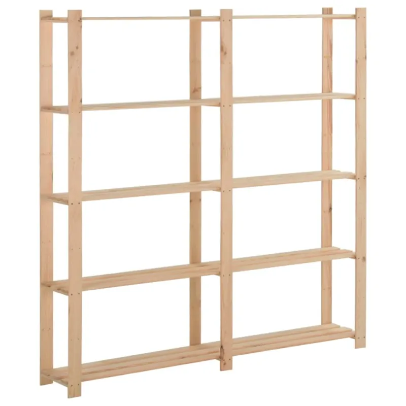 Scaffale a 5 Piani Livelli 170x28,5x170 cm Libreria in Legno Massello di Pino Prezzo Di Fabbrica