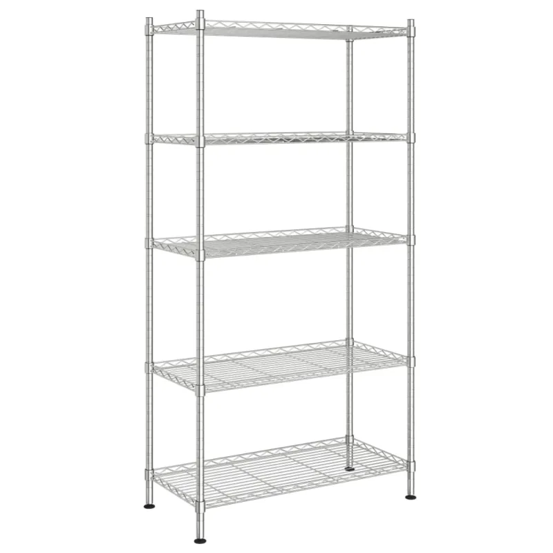 Scaffale a 5 Ripiani Libreria 90x35x180 cm in Ferro Cromato Peso 250 kg Miglior Prezzo