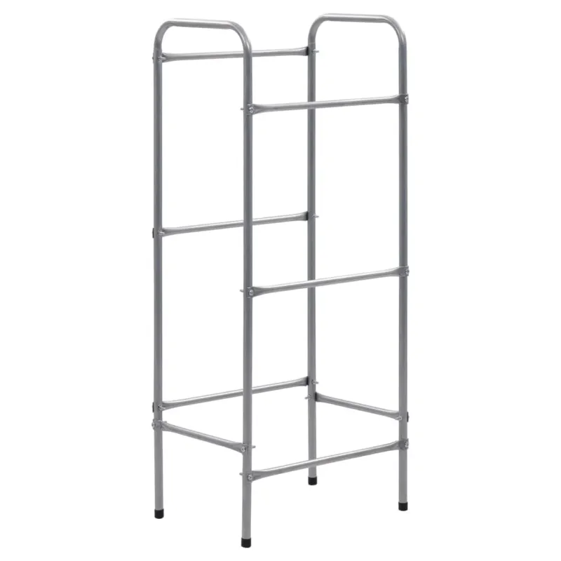 Sconto Supporto con Ripiani per 3 Casse Scaffale Argento 50x33x116 cm Acciaio