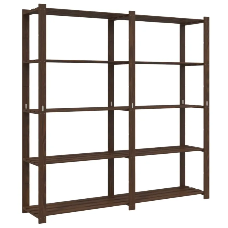 Scaffale a 5 Livelli Libreria 170x38x170 cm in Legno di Pino Colore Marrone Reso Gratuito