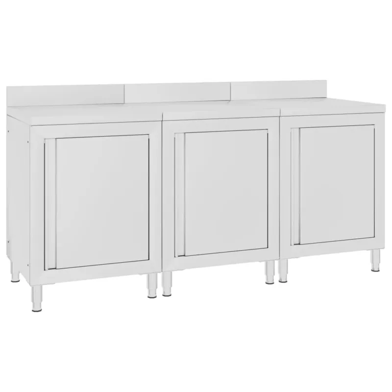 Promozione Esclusiva Mobile con Piano di Lavoro 180x60x96 cm in Acciaio Inox Mobiletto Work Cucina