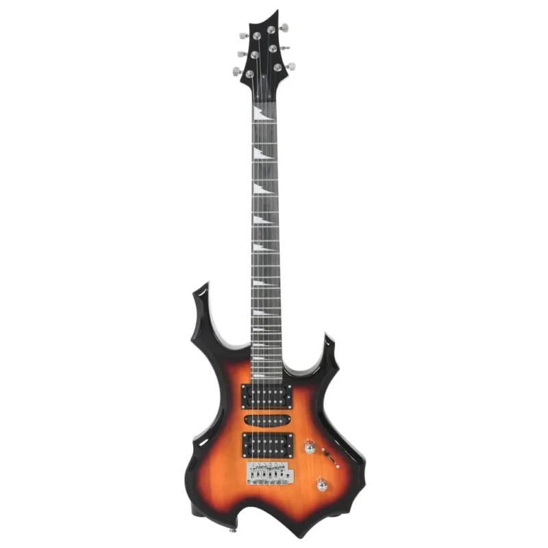 Offerta Lampo Chitarra Elettrica per Principianti con Custodia e Accessori Marrone Nera 4/4 39