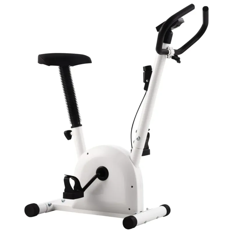 Prezzo Scontato Cyclette Ellittica con Cinghia di Resistenza Bianca Display Sella Comoda