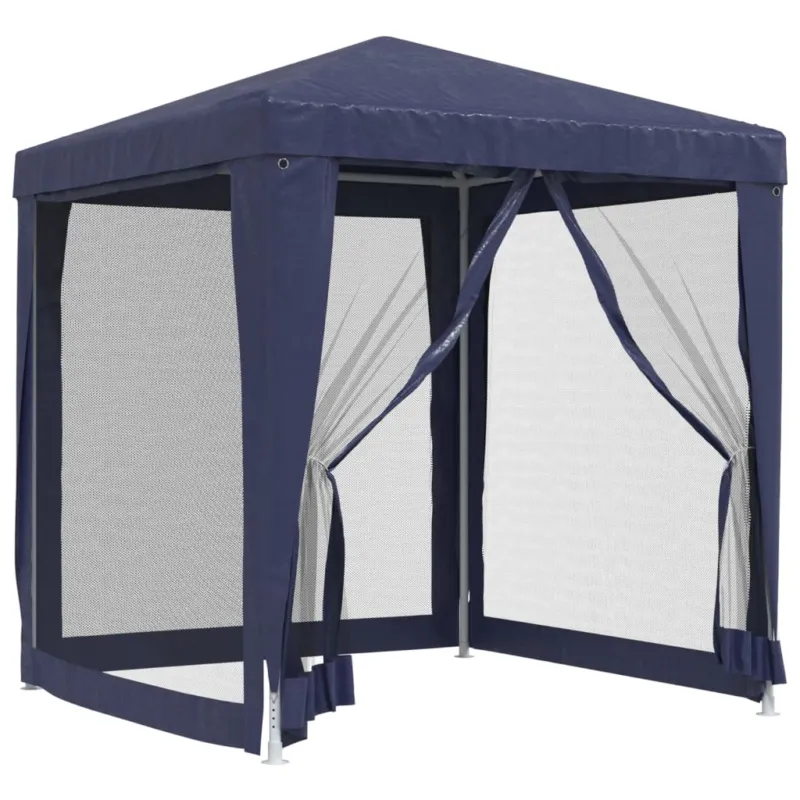 Tenda per Feste con 4 Pareti Laterali in Rete Blu HDPE 2x2 m Scelto Dai Clienti