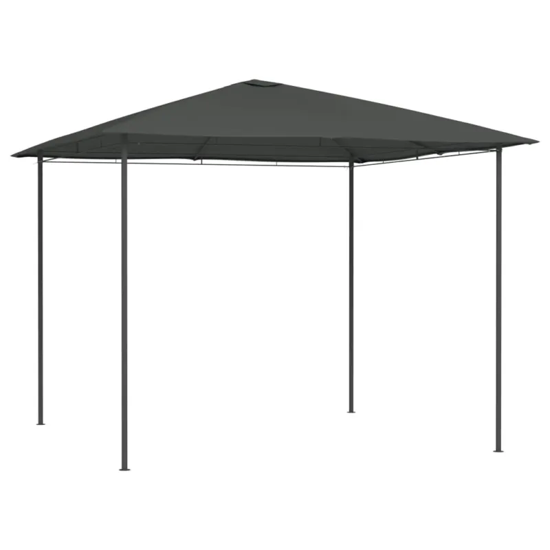 Gazebo 3x3x2,6 m Antracite in Tessuto con Struttura in Acciaio 160 g/m² Super Prezzo