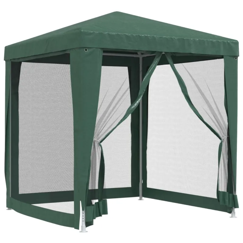 Quantità Limitata Tenda per Feste con 4 Pareti Laterali in Rete Verde HDPE Telaio in Ferro 2x2 m