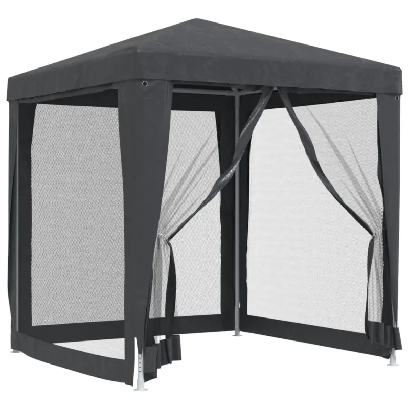 Tenda per Feste con 4 Pareti in Rete Antracite in HDPE Telaio in Ferro 2x2 m Nuovo Arrivo