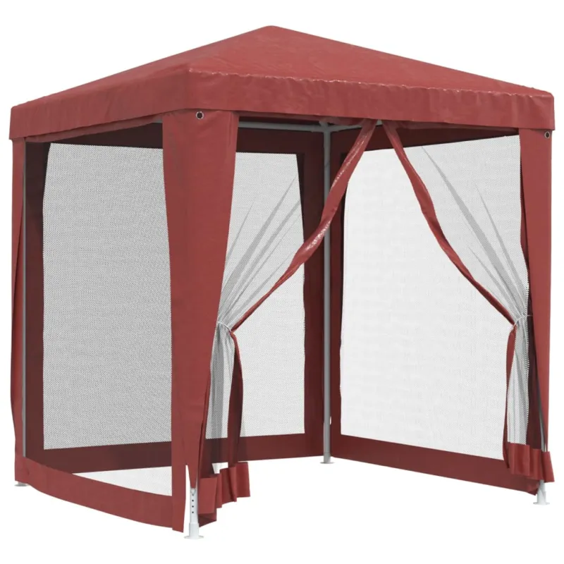 Tenda per Feste con Pareti Laterali in Rete HDPE Telaio in Ferro 2x2 m Pagamento Sicuro