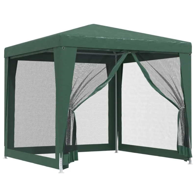 Offerta Tenda per Feste 4 Pareti Laterali in Rete Verde HDPE Telaio in Ferro 2,5x2,5m