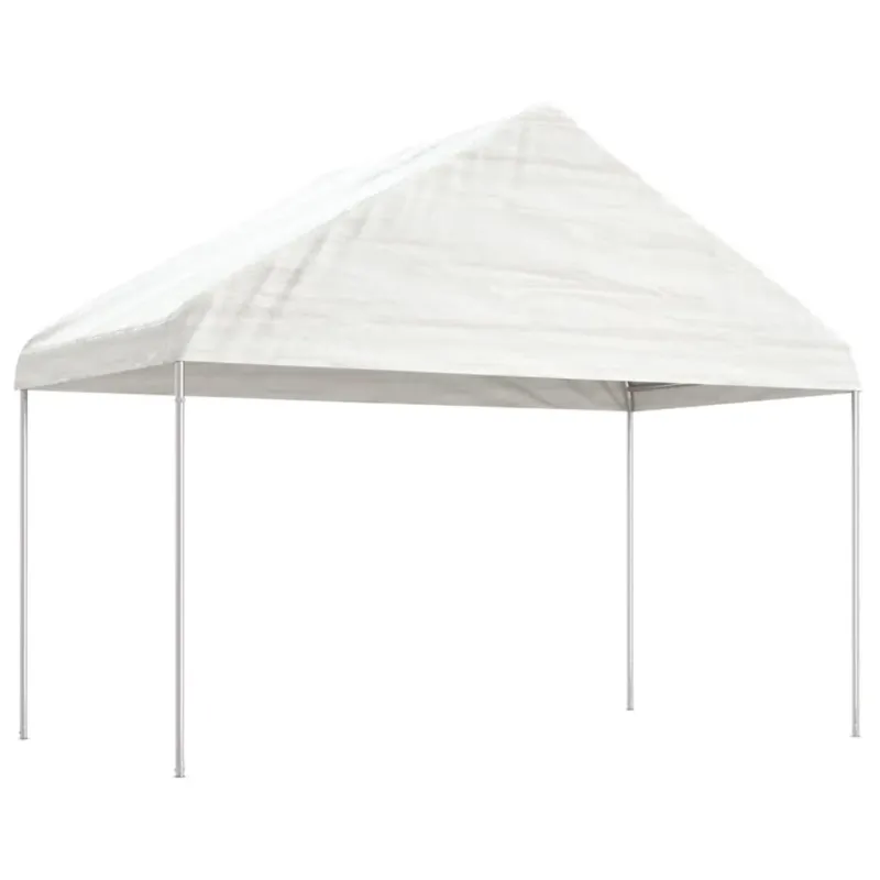 Gazebo con Tetto Bianco 4,08x2,23x3,22 m in Polietilene Materiale Spedizione Espresso