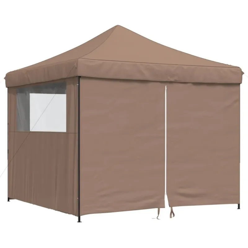 Vendita Finale Tendone per Feste Pieghevole Pop-Up con 4 Pareti Marrone 292x292x315 cm