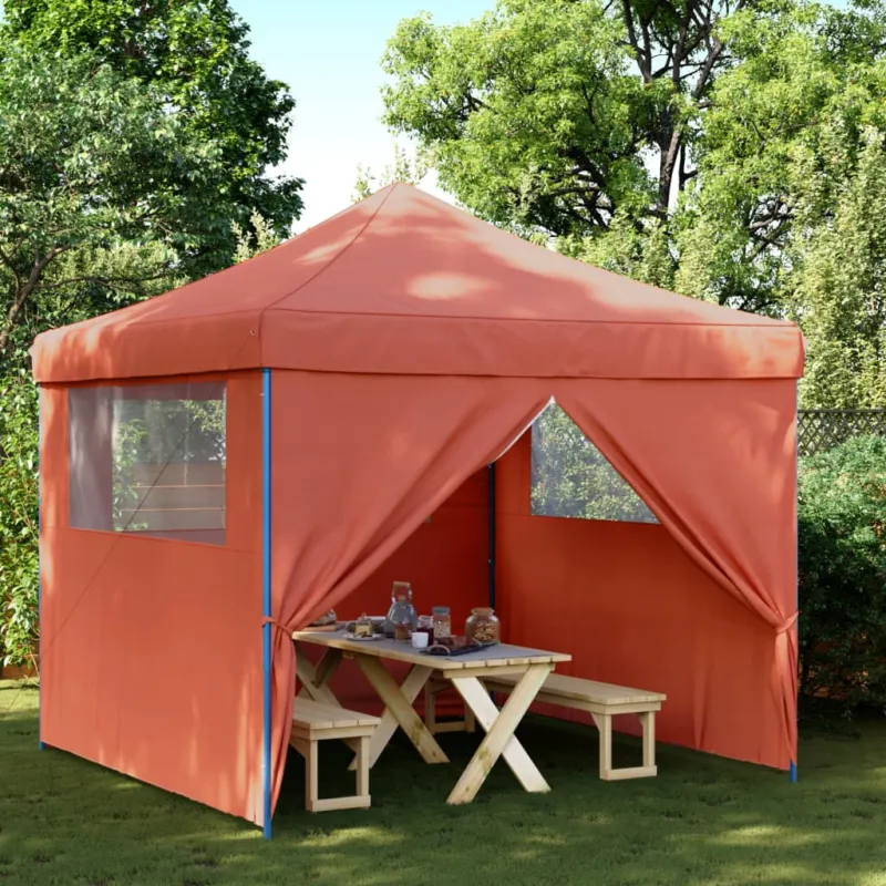 Tendone per Feste Pieghevole Pop-Up con 4 Pareti Terracotta Saldi