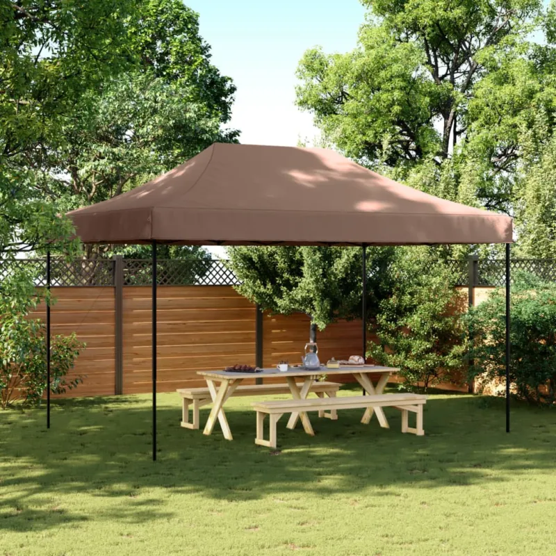Esclusivo Tenda da Festa Pieghevole Pop-Up Marrone in Tessuto Oxford 440x292x315 cm