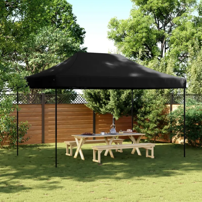 Tenda da Festa Pieghevole Pop-Up Tessuto Oxford Nero Cornice nera 292x292x315 cm Soddisfatti O Rimborsati