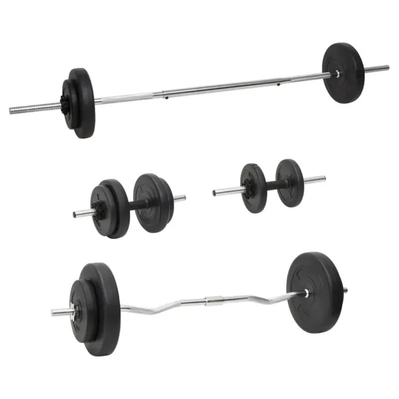 Set Bilanciere e Manubri con Dischi 60 kg in Acciaio Cromato Offerta Limitata