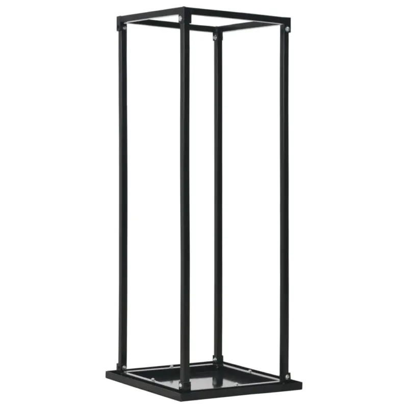 Ultime Pezzi Rastrelliera per Legna da Ardere Base Nera 37x37x113cm Acciaio