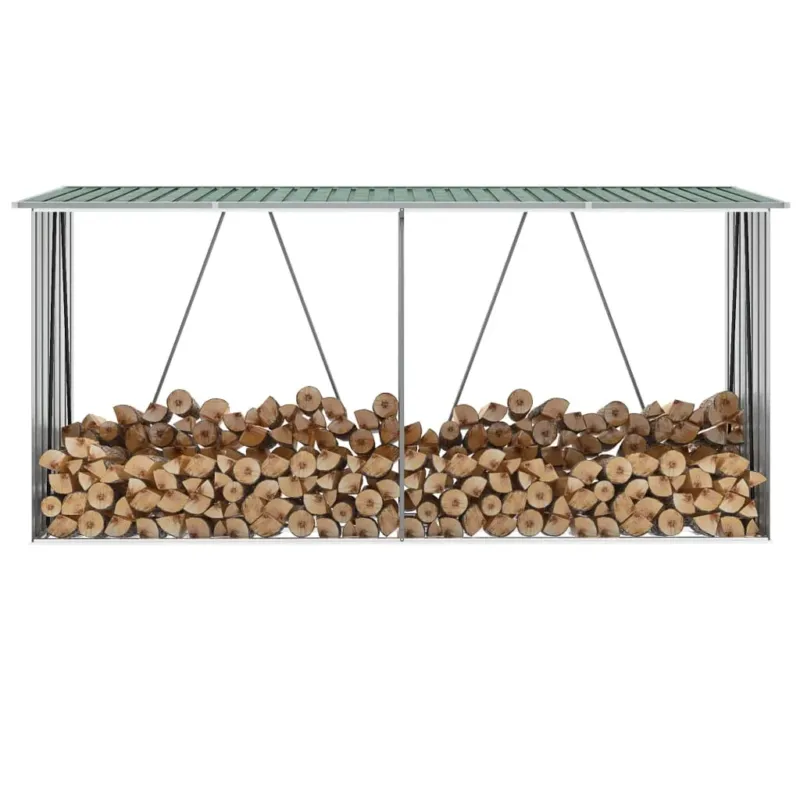 Capannone da Giardino in Acciaio Zincato 330x84x152cm Verde Solo Oggi