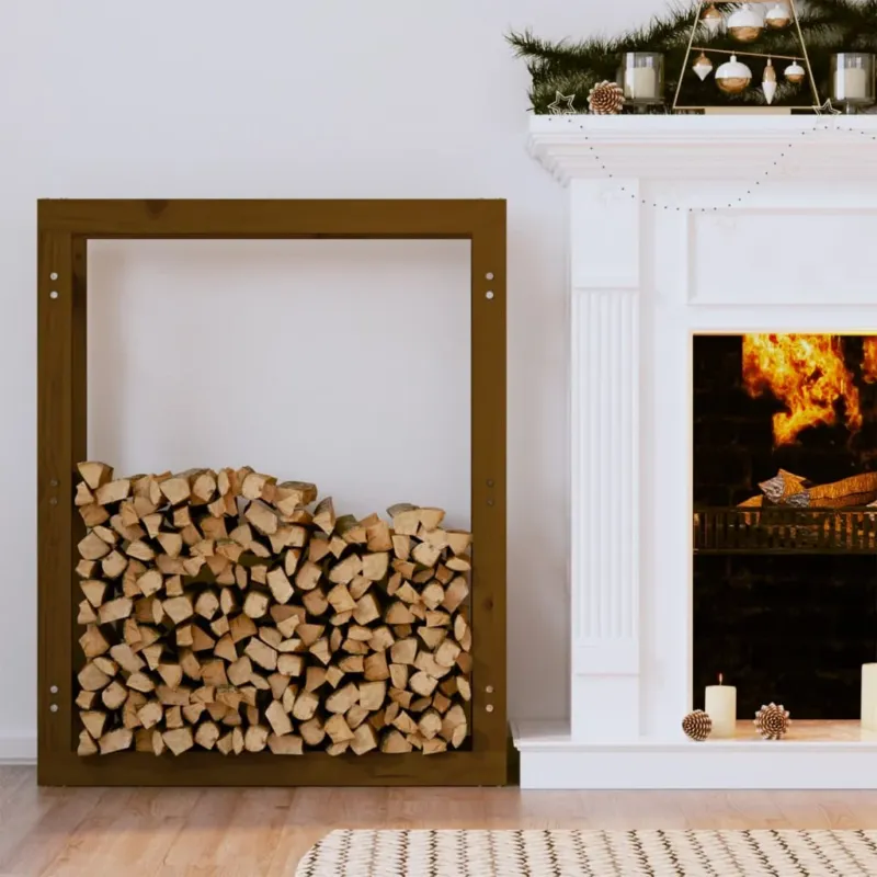 Quantità Limitata Portalegna Miele 80x25x100 cm in Legno Massello di Pino