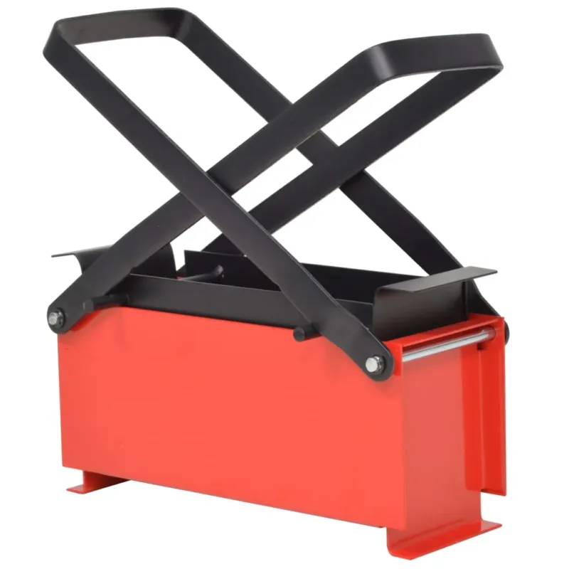 Bestseller Compattatore di Carta per Camino in Acciaio 34x14x14 cm Nero e Rosso