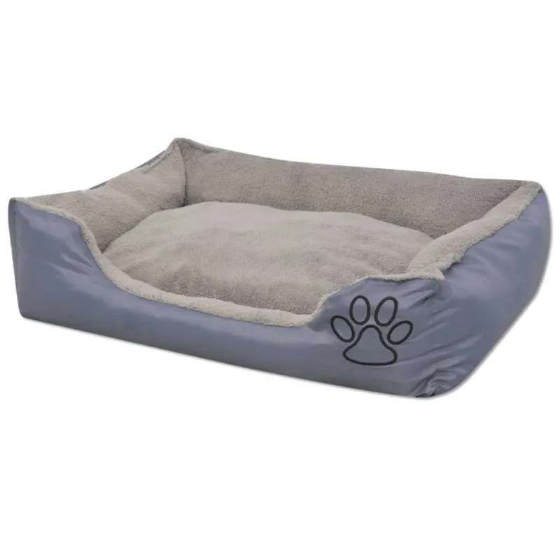 Prezzo Scontato Cuccia per Cani con Cuscino Imbottito in PU Oxford Taglia XL Grigio Antiscivolo