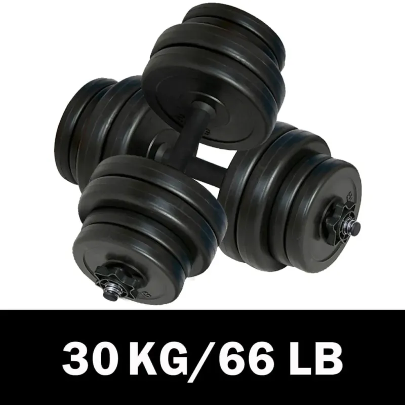 Set Manubri 2x15 kg Impugnatura Antiscivolo Allenamento Palestra in Casa Popolare