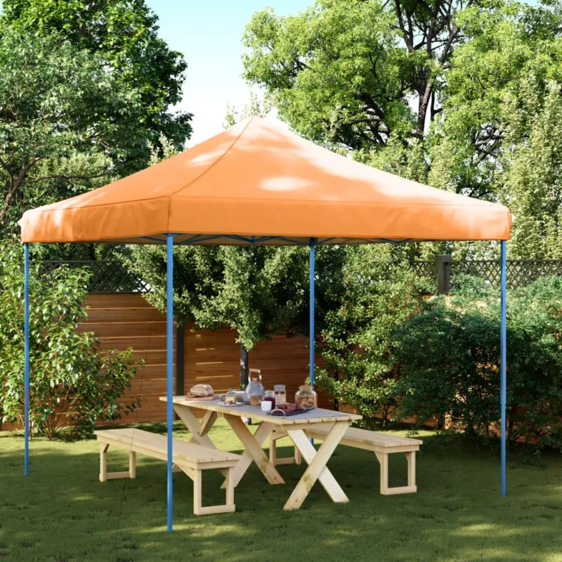 Gazebo Tenda da Festa Pieghevole Pop-Up Arancione Struttura Blu 292x292x315 cm Direttamente Dal Produttore