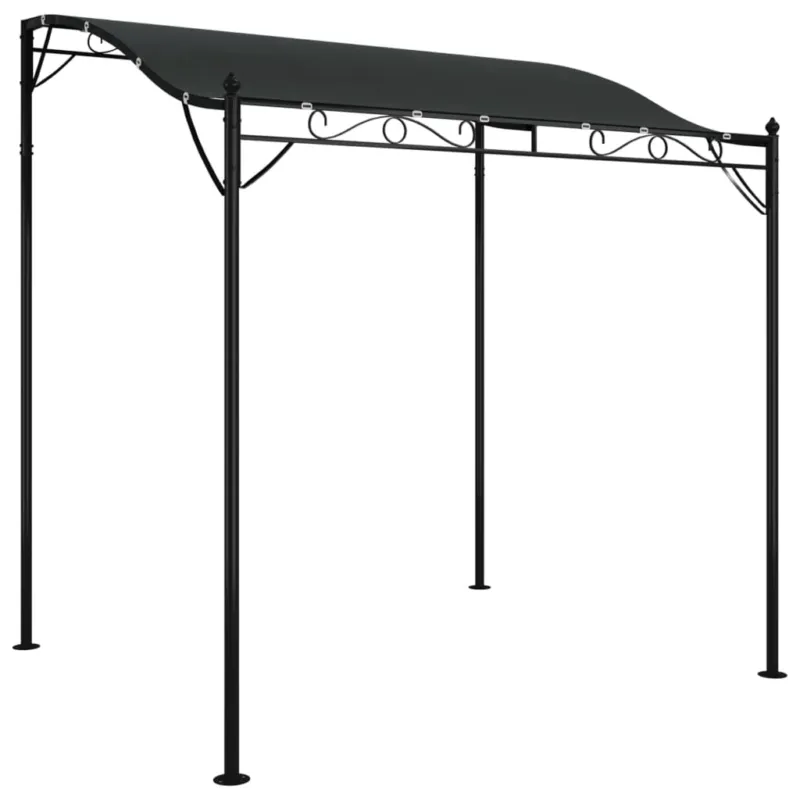 Subito Disponibile Tettoia Antracite 2x2,3 m 180 g/m² Tessuto e Acciaio Piano con Design Curvo
