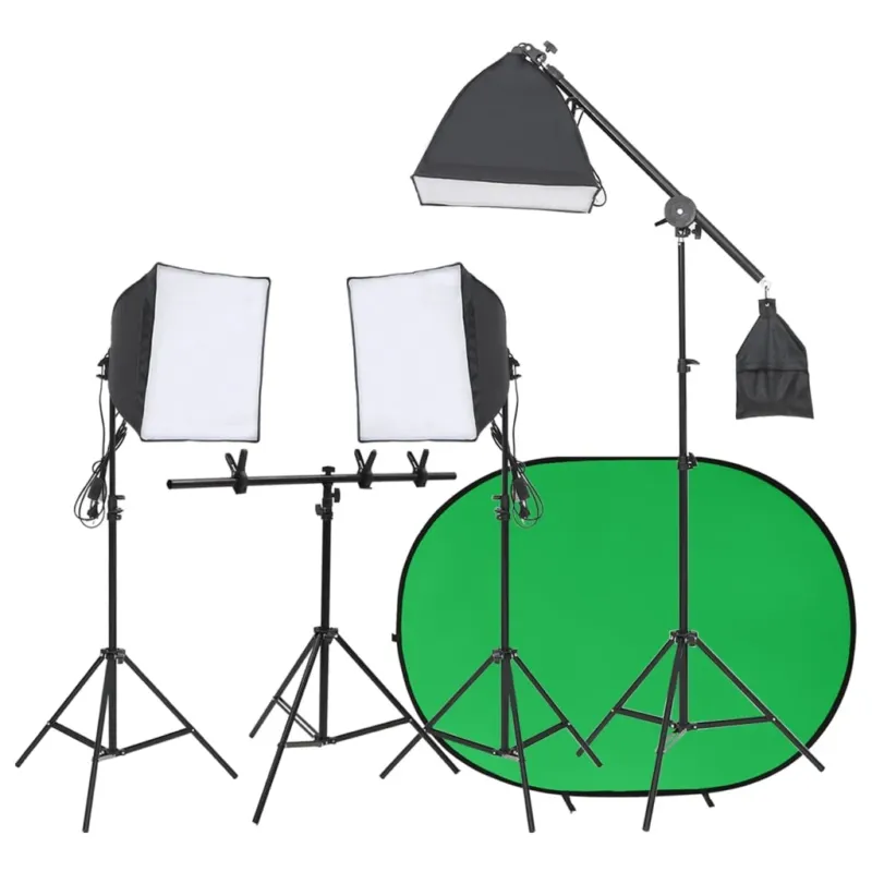 Spedizione Espresso Kit Studio Fotografico con 3 Luci Softbox e Fondale Verde Green Screen
