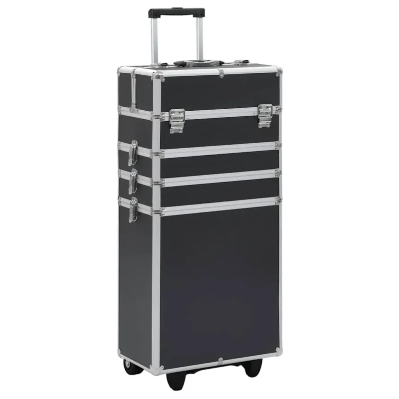 Prezzo Scontato Valigia Trolley Professionale Nero in Alluminio Porta Cosmetici Make Up