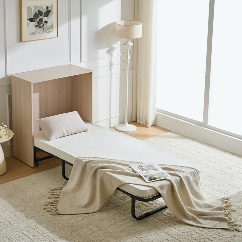 Mobile Letto a Scomparsa Singolo Salvaspazio Olmo con Materasso e Rete Incluso Scelto Dai Clienti