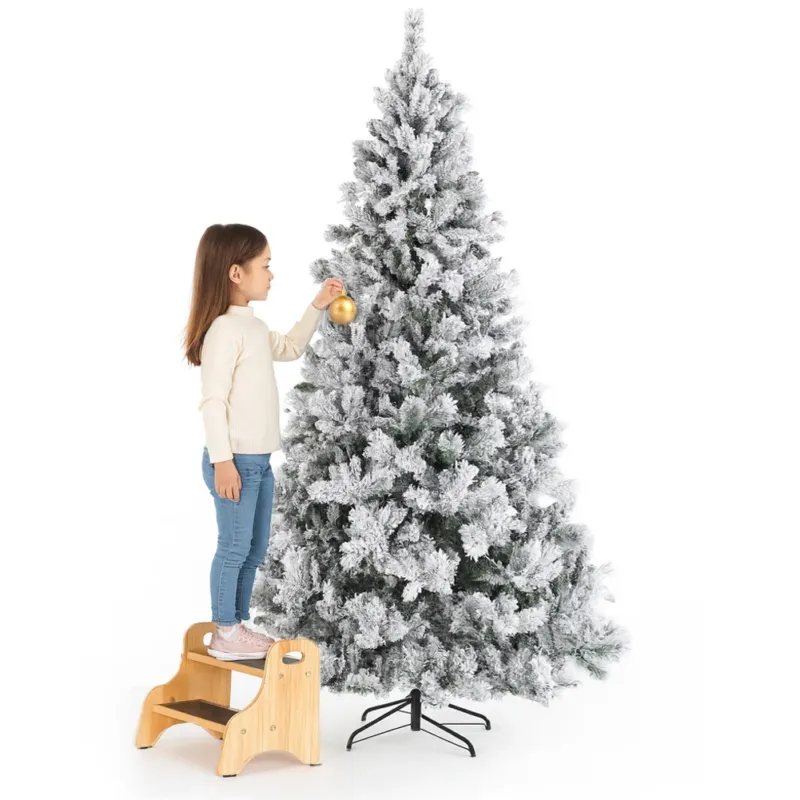 Albero di Natale Innevato Bianco Winter Palace Foltissimo 180cm 1000 Rami Innesto Super Prezzo