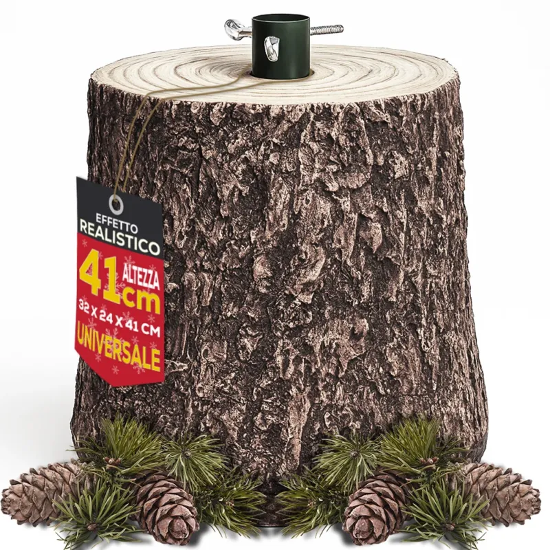 Acquista Ora Base Supporto Albero di Natale Scuro Tronco Natalizio 41cm Attacco Universale