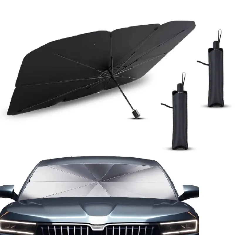 Kit 2pz Parasole Auto Protezione Solare Anteriore Apertura Ombrello Salvaspazio Novità