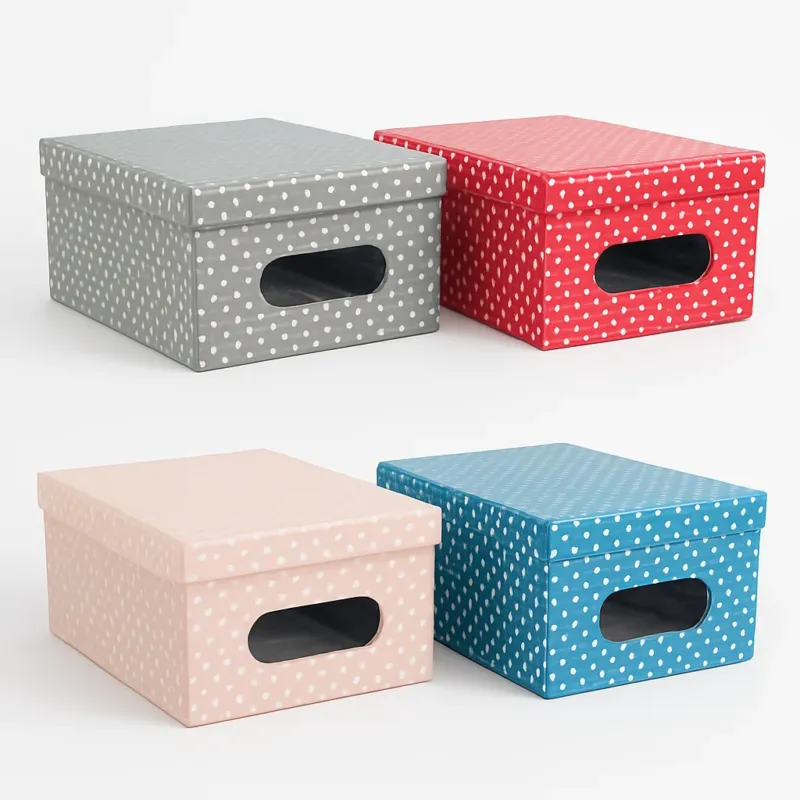 Kit 4pz Scatole Box Sistemazione Armadio in PVC Pieghevole 50x39 H24cm Col.Ass Vendita Finale