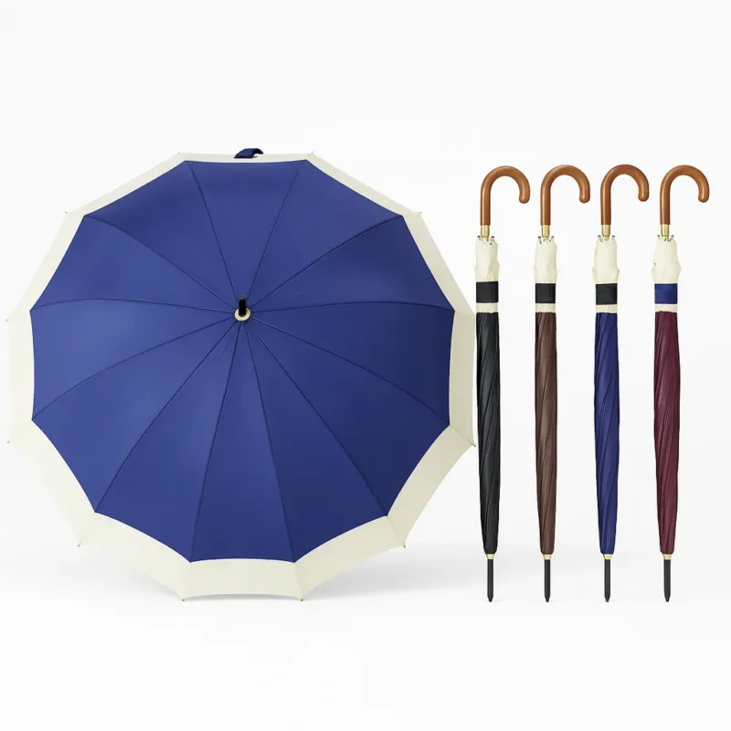 Kit 4 Ombrelli Grandi Automatici Antivento Uomo Donna 12 Stecche Fibra di Vetro Professionale