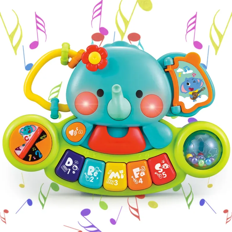 Miglior Prezzo Elefante Musicale per Bambini da 6 Mesi Giocattolo Tastiera con Luci per Neonato