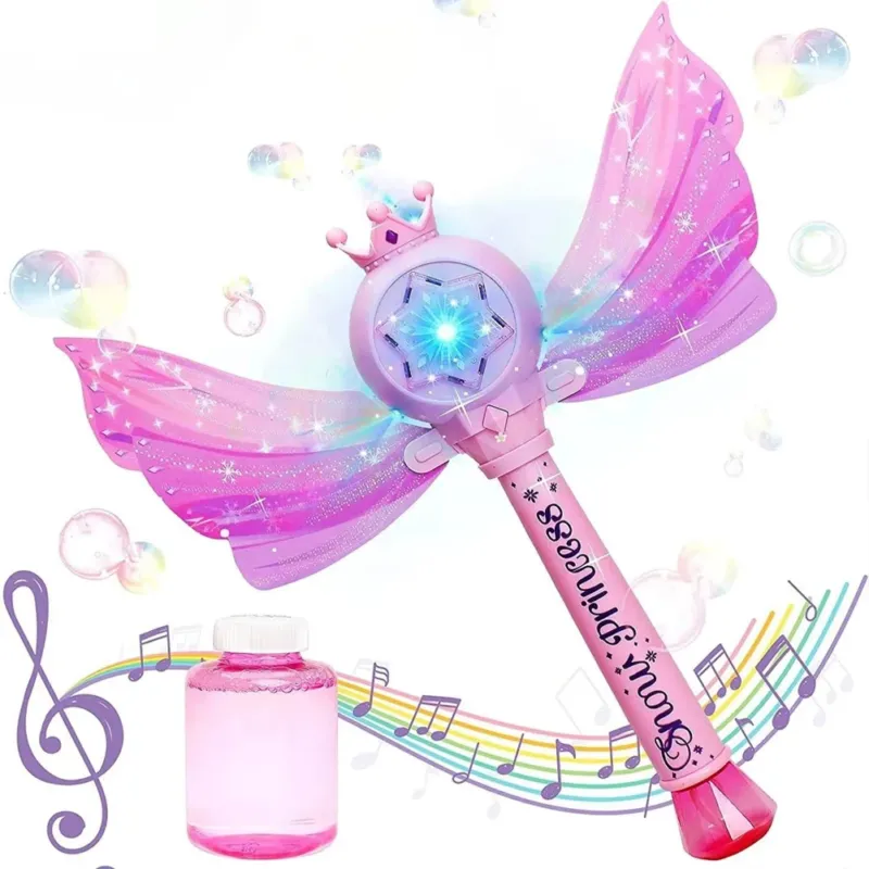 Scettro Elettrico Gioco per Bolle di Sapone con Luci e Suoni Bambini Idea Regalo Subito Disponibile