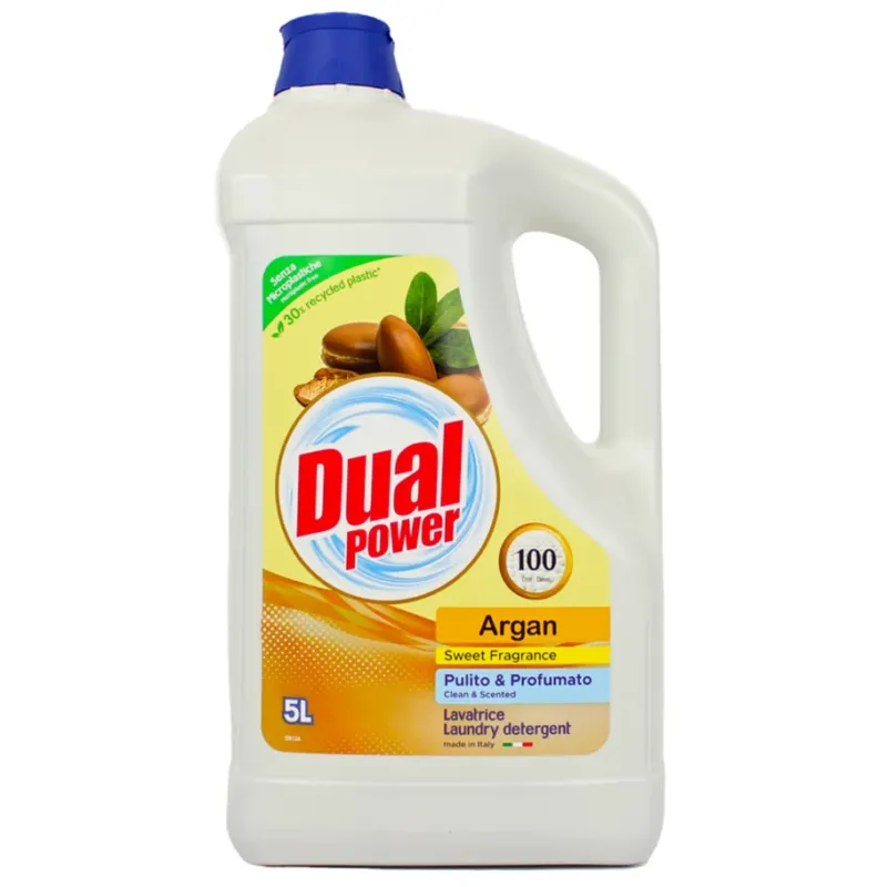 1 x Dual Power Detersivo Bucato Lavatrice Professional Perle D‘argan 100 Lavaggi 5 Lt Professionale