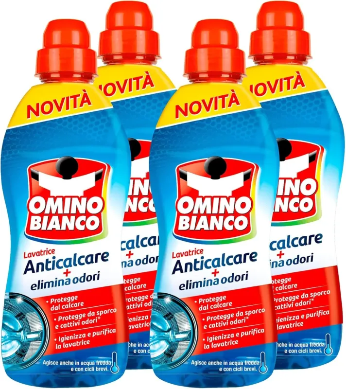 Ordina Subito 4 X Omino Bianco, Anticalcare Lavatrice Gel, Protegge da Calcare, Sporco e Cattivi Odori