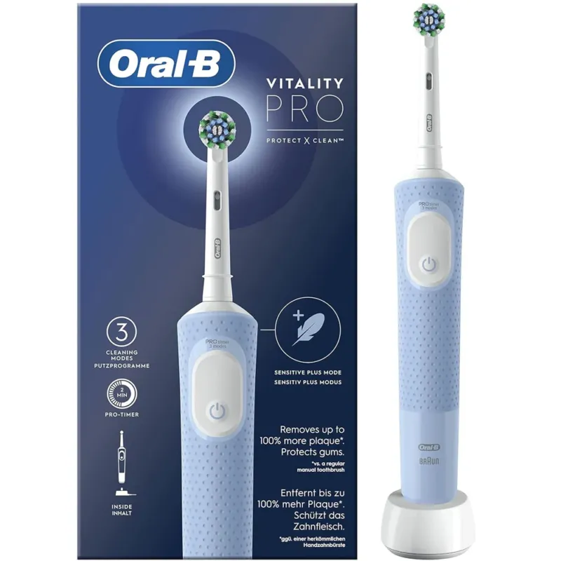 Oral-B Pro Vitality Spazzolino Elettrico Blu, con 1 Testina, Progettato da Braun Spedizione Espresso